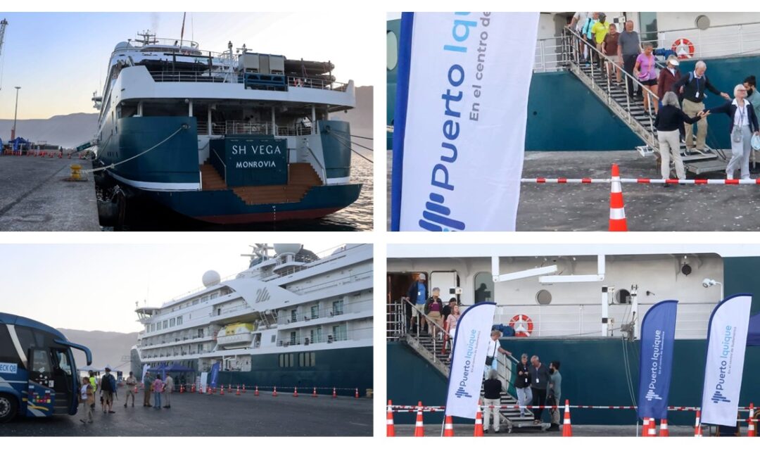 Puerto de Iquique recibe crucero de lujo SH Vega tras cierre por marejadas en Antofagasta