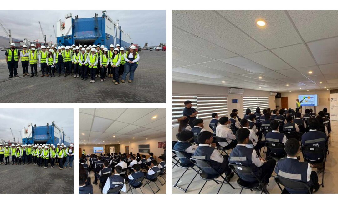Estudiantes de Colegio Robert Johnson conocen en terreno operación del Puerto de Iquique